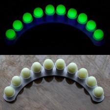 10, 14mm - 9/16 UV Reactive Uranium Glass Yellow Opaline Marbles With Stand