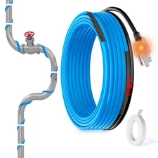 120 Ft. 120 V Heating Cable for Pipe Freeze Protection, Self-Regulating Heat ...
