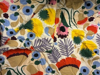 Marimekko Full/Queen Comforter Bold Floral Cotton Percale 92x100 Ojakellukka