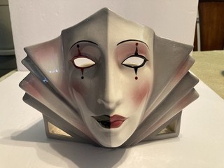 1986 About Face Harlequin Mardi Gras Wall Sconce Lamp