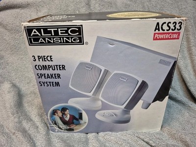1999 ALTEC Lansing 3 piece computer speaker system ACS 33 POWERCUBE