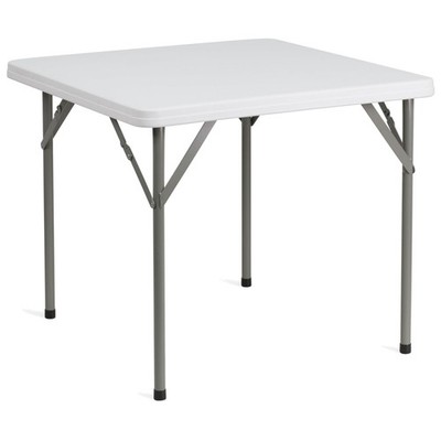 Durable Plastic Folding Table - 34.25'' Square, Perfect for Indoor/Outdoor Events