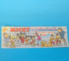 MICKY und seine tollen Freunde Beipackzettel BPZ Original FERRERO D Ü Ei 1989