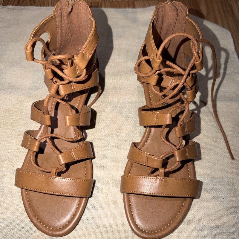 American Eagle Gladiators Sandals Size 6 1/2 Lace Ups See Pics Read