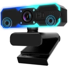 NBPOWER 1080P 60FPS Streaming Camera Webcam with Microphone and Fill Black