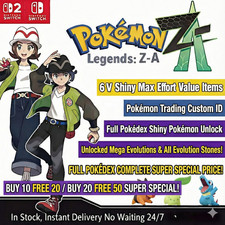 POKEMON LEGENDS ZA  Custom Alpha Pokemon 6IV Shiny  YOUR OT POKEMON MEGA  DLC ALL