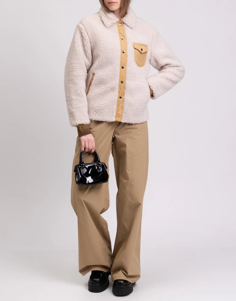 RRP€320 RAG & BONE Sherpa Shirt Jacket Size XS Two Tone Lined Pockets - Image 3 of 4