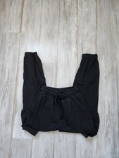 Zara Cargo Joggers Black Drawstring Tapered Leg Stretch Womens Sz S EUC
