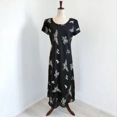 VTG Jessica Howard Dress Womens 12P Black All Over Butterfly Print Fairy Grunge - Image 1 of 4