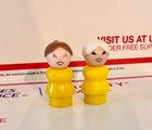 Vintage Fisher Price Little People Figures Lot (2) Women Toys Collectibles VGUC