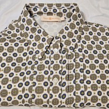 Tory Burch Cora Medallion Button Up Dress Fully Lines Size 2 Pit-pit 18.5 "