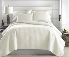 Full/Queen Size Quilt Bedding Set, Wrinkle-Free Stain Full / Queen 16 - Cream