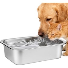 Stainless Steel Dog Bowls - 0.85 Gallons Large Metal Dog Water Food Bowl No