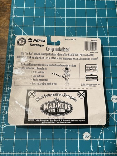 Seattle Mariners "Gar Car" Die Cast Toy Train 2002 SGA Edgar Martinez Baseball - Picture 3 of 3
