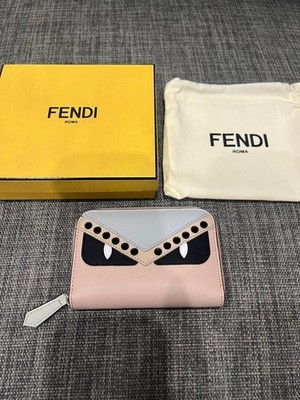 FENDI Monster Bugs Eye Mini Zip Wallet Coin Case