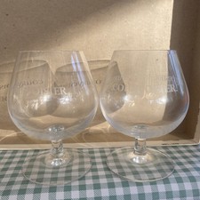 Courvoisier Cognac Brandy Glass Glasses x 2 Balloon Style as shown