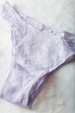 Victoria's Secret Dream Angels Brazilian Open Back Panty Medium Purple NWT