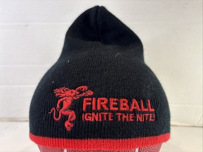 Fireball Cinnamon Whisky Black Knit Beanie Skull Hat / Ski Cap One Size/ New