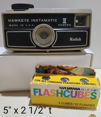 Vtg Kodak Camera Hawkeye Instamatic II Flash Cube (3) Untested, Use 126 ...