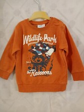Jungen  Pullover ,Topomini, Gr:92, orange mit Aufdruck   Baumwollmischung ,40°