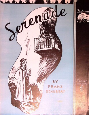Schubert Serenade Piano Solo Sheet Music 1936 Moderne Publications Boguslawski