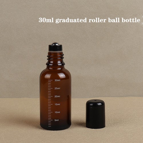 1Pcs Empty Brown Glass Lid Steel Ball Roller Essential Oil Perfume Bottle AT - Picture 12 of 18
