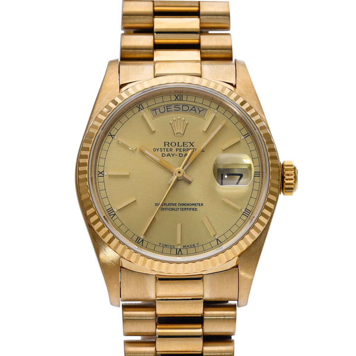 ROLEX Day date 18038 98 series (manufactured around 1986) Champagne mens Wat...