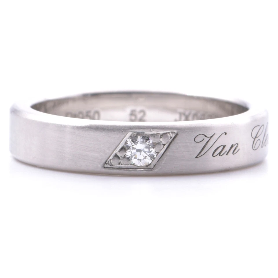 Van Cleef & Arpels Diamant Trauring Toujours Signature Etoiles in 950 PT Gr. 52