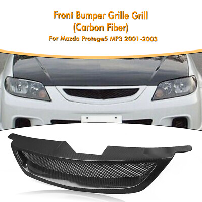 Kohlefaser Frontstoßstange Gitter Kühlergrill Für Mazda Protege5 MP3 2001 03