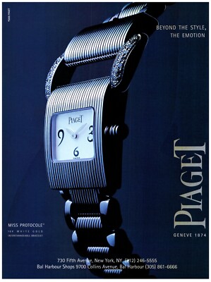 2001 Piaget Miss Protocole Watch Print Ad Beyond The Style Emotion Close-Up Face