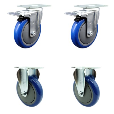 Cambro Ultra Pan Carrier Caster with Brakes and 2 Rigid Replacement Set - SCC