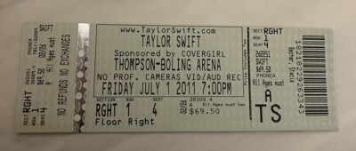 3枚Taylor Swift のライブチケット TAYLOR SWIFT RARE UNUSED FRONT ROW CONCERT TICKET KNOXVILLE, TN 07