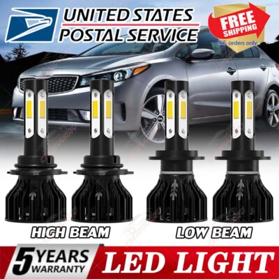 9005 H7 LED Headlight Bulbs Hi/Lo Beam Combo Kit For Kia Optima Forte 2017-2018