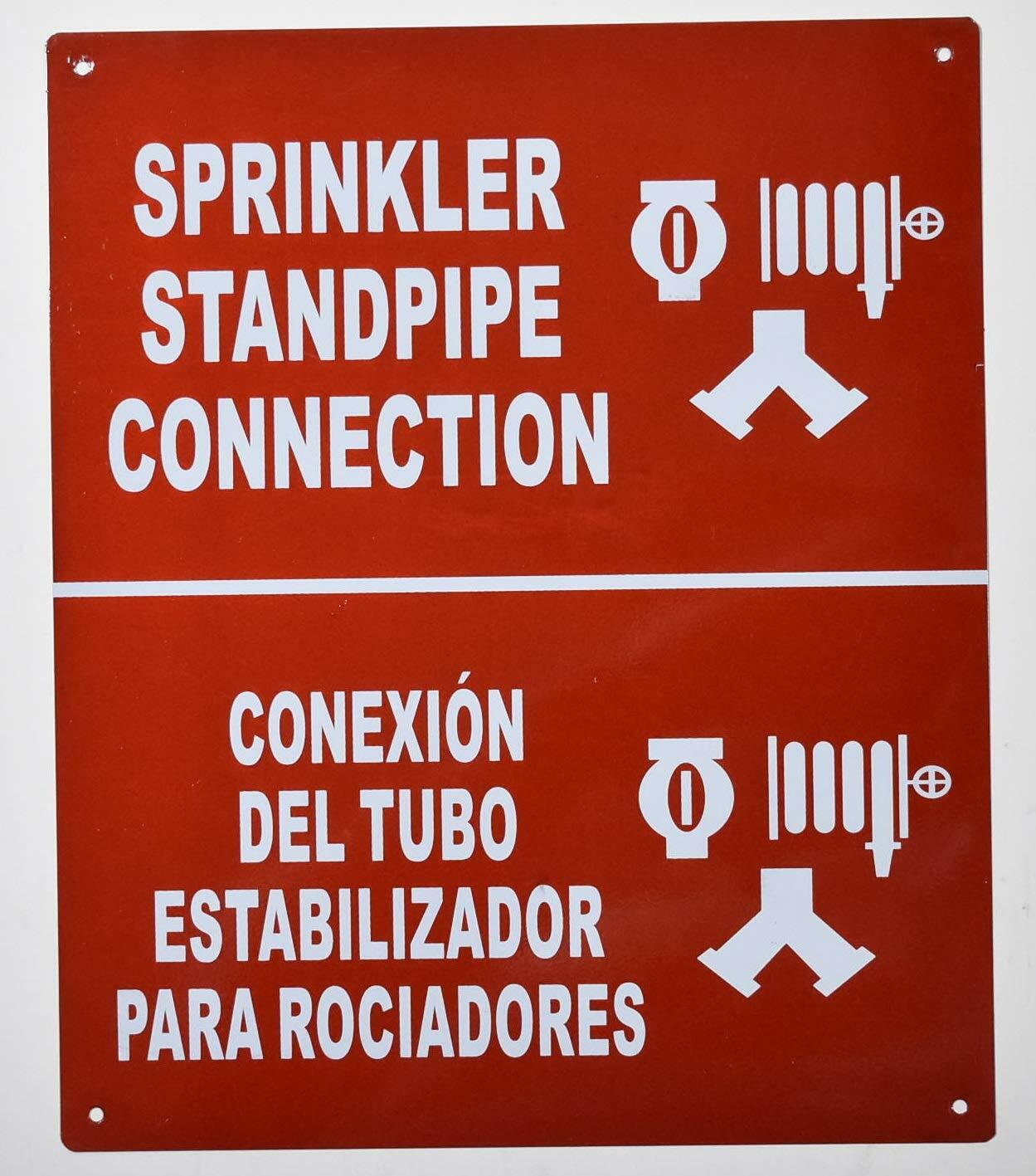 Sprinkler Standpipe Connection English Spanish (RED 10x12) eBay