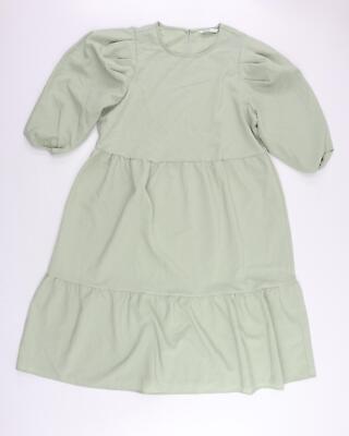 Only Damen grün Polyester A-Linie Größe L Rundhals Knopf - Stufen