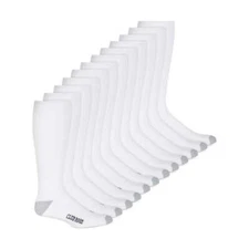Club Room Over the Calf Tube White Socks 12 Pair Shoe Size 7-12 Cushioned