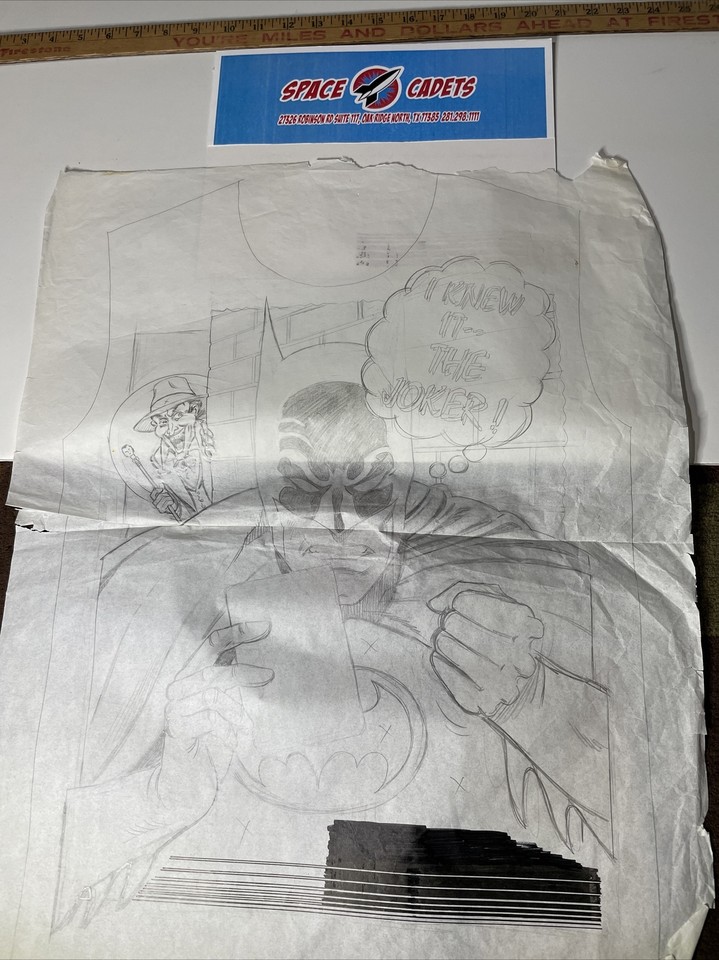 Sketch For PCA T-shirt Batman Joker Retro Pencil Originals Nate Butler Comic Art