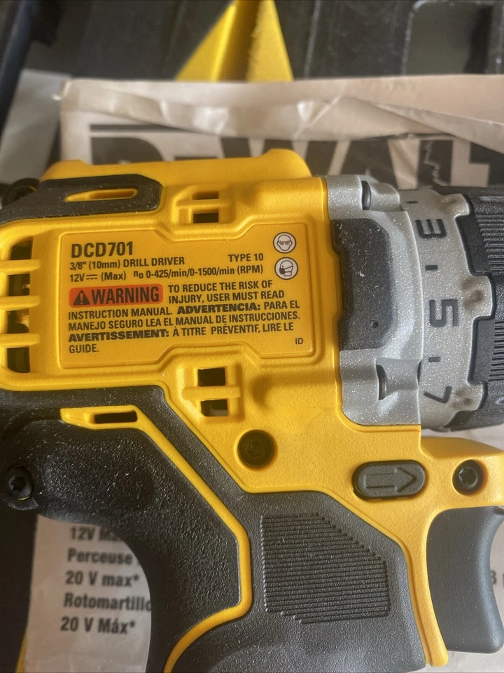 DEWALT Xtreme DCD701 12V Max 3/8 pulgadas Herramienta Taladro Destornillador Solo Nuevo Foto 2 de 3