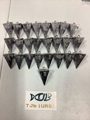 #ad #ad 25 twenty five 6 oz PYRAMID SINKERS Lead Fishing Weights Free Shipping $33.49