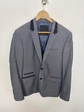 ZARA MAN Gray Blazer Men s 40 2-Button Double Vent Sports Coat Black Tag