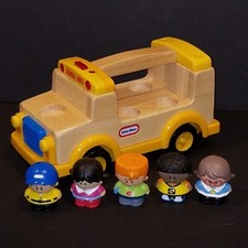 Little Tikes Toddle Tots School Bus 5 Figures Lights Musical Music Wooden 2003