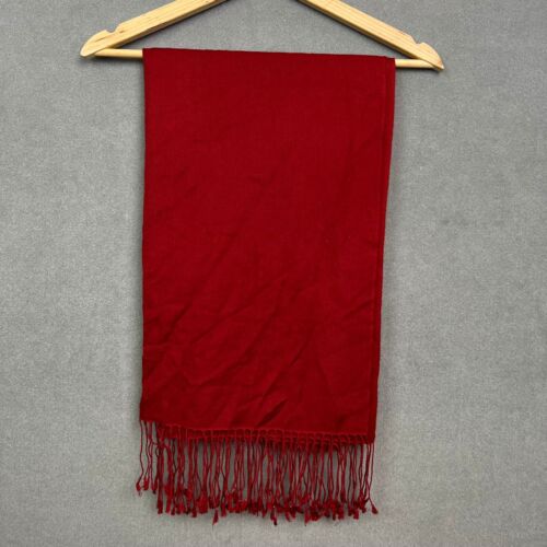 MARKS AND SPENCER Scarf Women Cherry Red SILK CASHMERE Pashmina M&S Chic Classic - Afbeelding 1 van 6