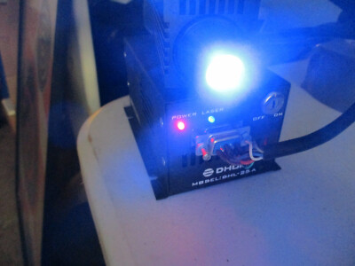 50MW LASER & POWER SUPPLY, DHOM MODEL DHL-25A & DHOM-L-473, 473 WAVELENGTH