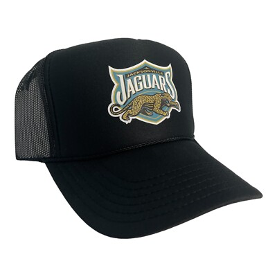 NEW JACKSONVILLE JAGUARS DUVAL BLACK HAT 5 PANEL HIGH CROWN TRUCKER SNAPBACK