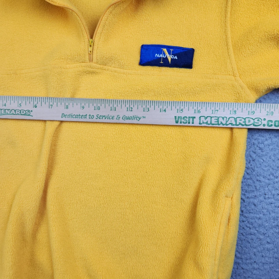 VTG Nautica Fleece Boys Med (12-14) 1/4 Zip Y2K 90s Color Block Collar Spell Out - Image 4 of 4