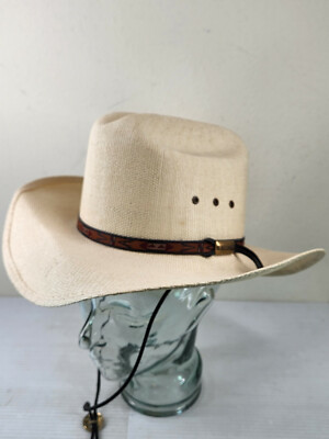 White Stallion Ranch Straw Cowboy Hat Western Ivory 17-1/8