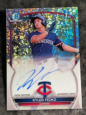2023 Bowman Chrome 1st SPECKLE REFRACTOR PROSPECT ROOKIE AUTO Kyler Fedko /299