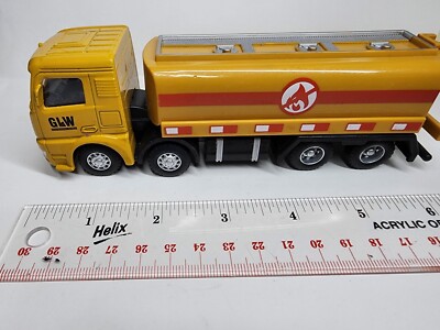 Unbranded 6'' GLW Engineering Series Tanker Truck Gasoline Oil Yellow Diecast Car