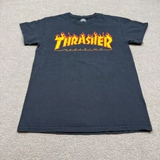 Thrasher Men's Shirt S Black Short Sleeve Skateboarding Graphic Tee Casual Adult