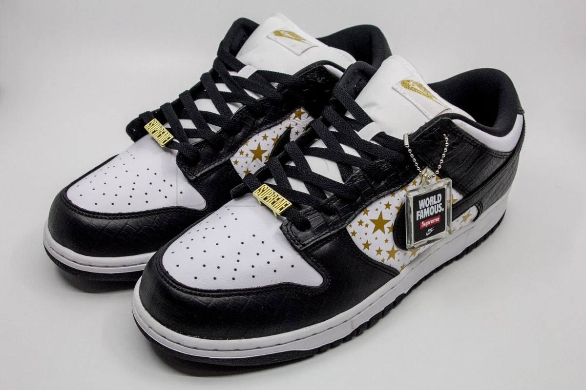 Supreme x Nike SB Dunk Low OG QS Black/Stars (DH3228-102), Size 12, Brand New